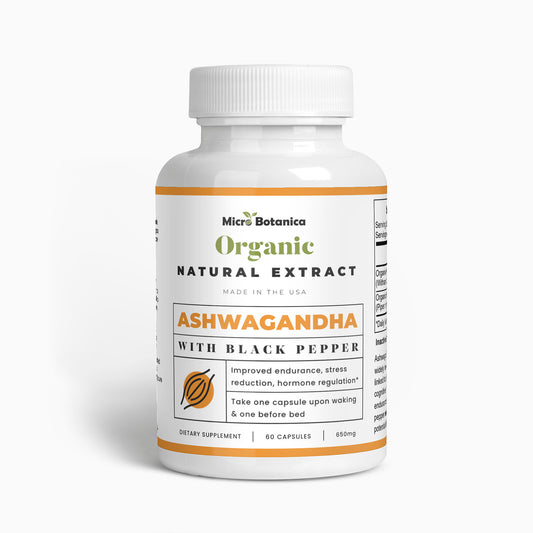 Ashwagandha & Black Pepper Organic Natural Extract Blend